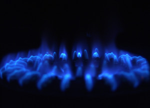 Blue stove flame